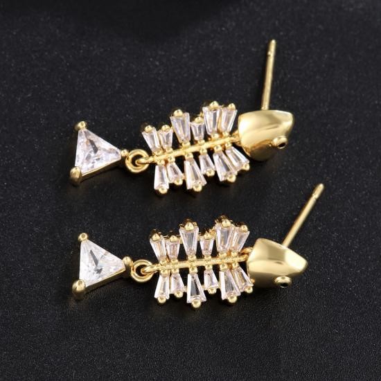 Elegant 18K Yellow Gold plated Simulated Diamond Earrings