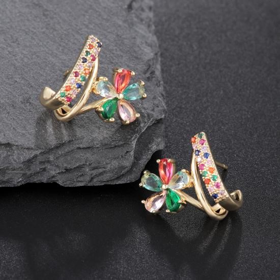 Elegant 18K Yellow Gold plated Simulated Diamond Earrings