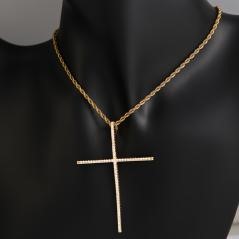 Elegant 18K Yellow Gold plated Simulated Diamond Necklace