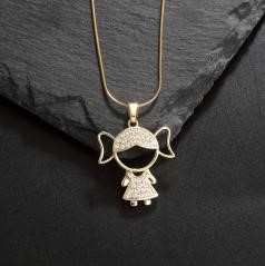 Elegant 18K Yellow Gold plated Simulated Diamond Necklace