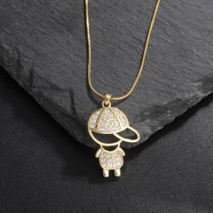 Elegant 18K Yellow Gold plated Simulated Diamond Necklace