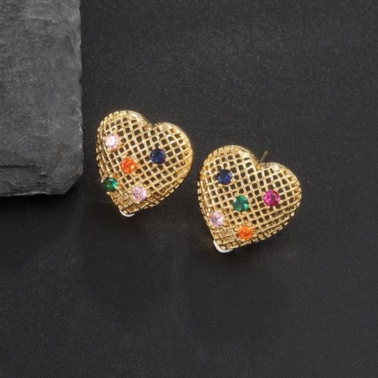 Elegant 18K Yellow Gold plated Simulated Diamond Earrings