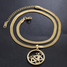 Elegant 18K Yellow Gold plated Simulated Diamond Necklace