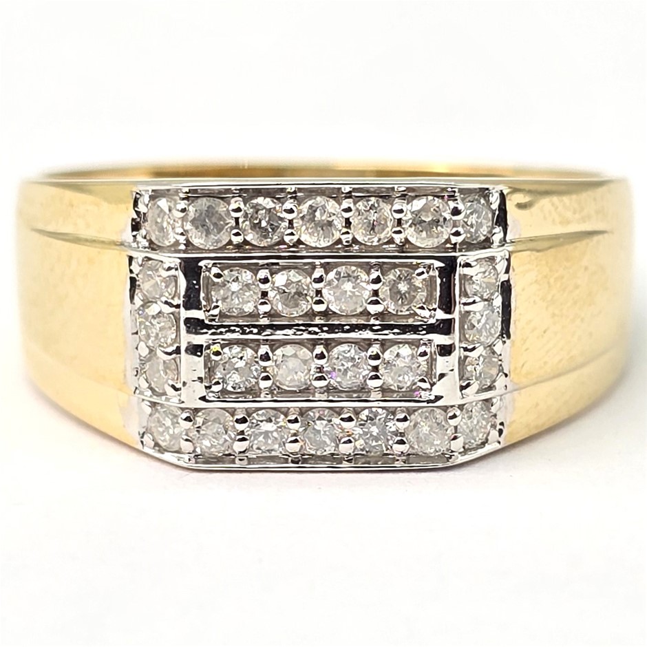 No Reserve Ex-Retail Mens Diamond And Gold Rings
