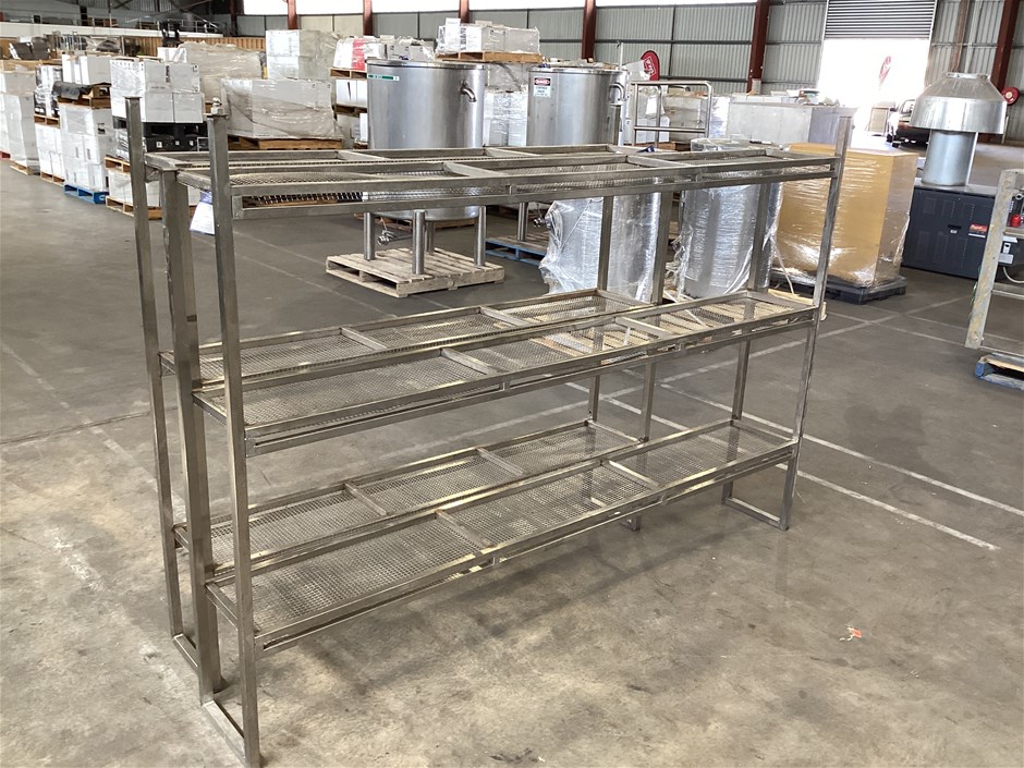3 Tier Mesh Stainless Steel Racks, Qty x 2 Auction (0021-8019680 ...