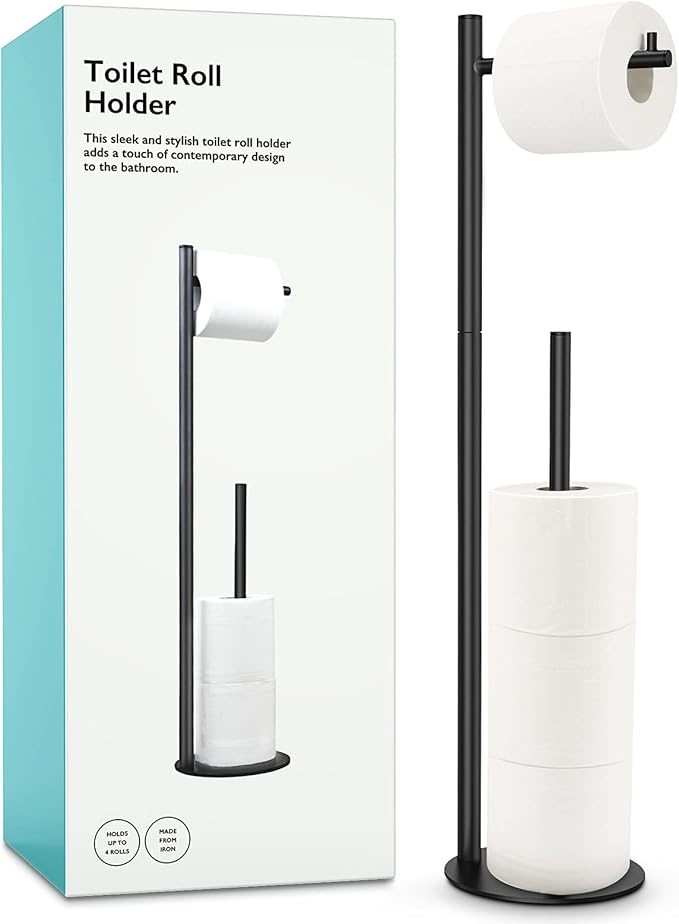 BATOLIET Toilet Paper Holder Stand, Bathroom Toilet Paper Roll Holder Stand