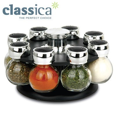Classica 8 Piece Spice Jar Set with Rota