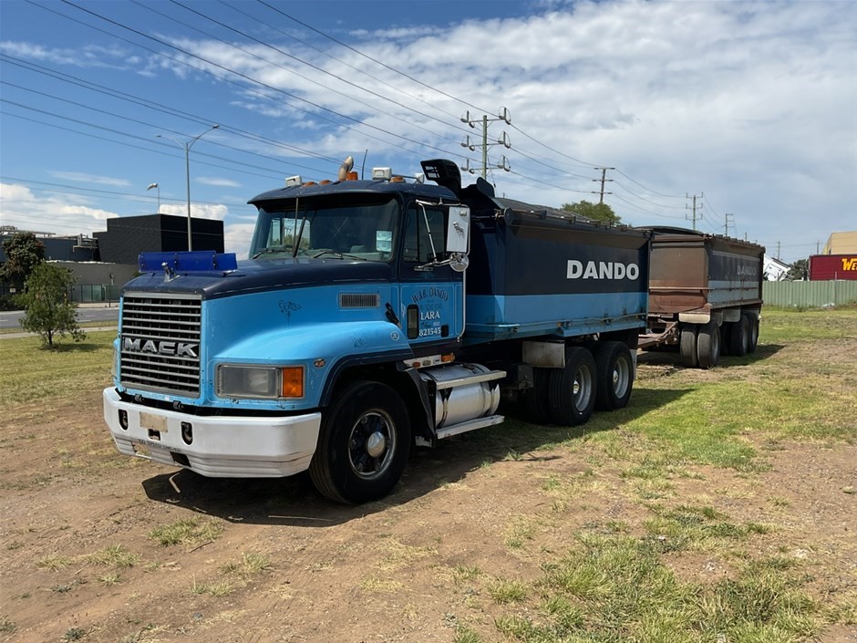 1999 Mack CH 6 x 4 Tipper Truck & 2003 Dog Trailer