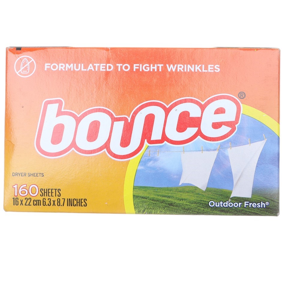 2 x BOUNCE 160pk Fabric Softner Dryer Sheets. NB: Damaged packaging.