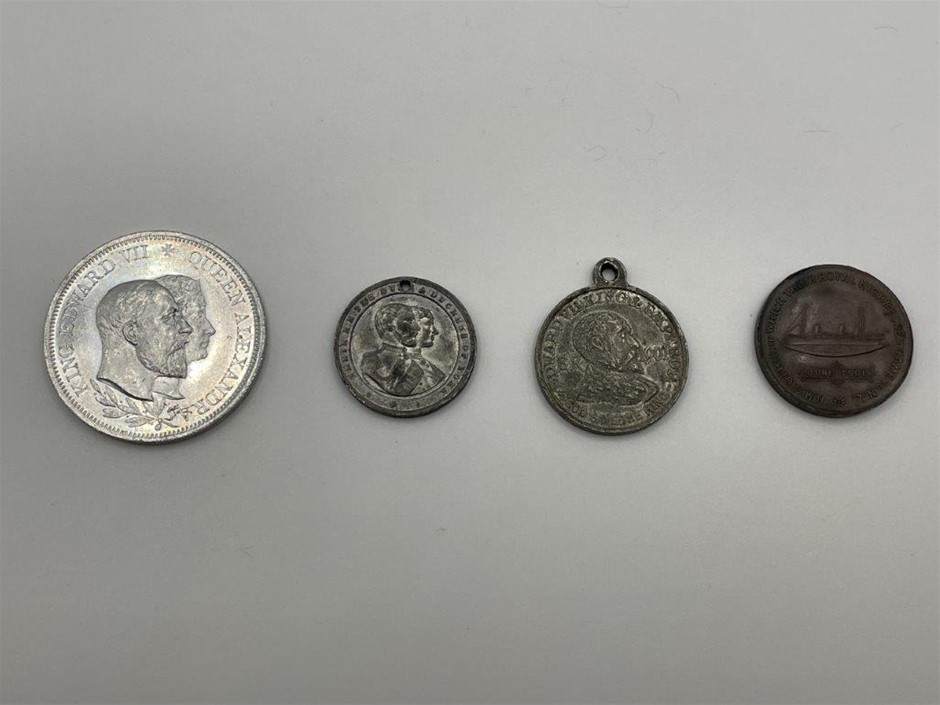 4 x Asstd medals incl. Coronation of Edward VII & Royal Visit, Cir. 1901-02