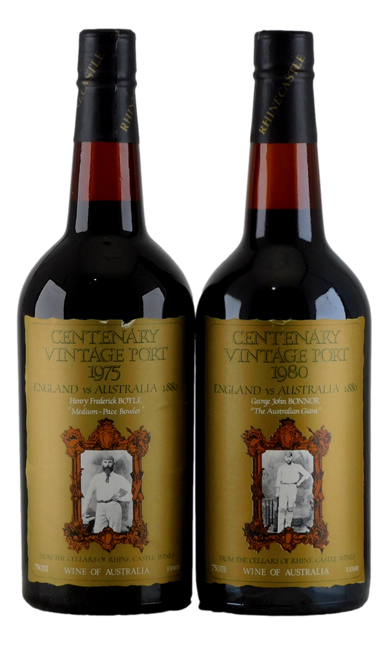 Rhine Castle Wines Cricket Centenary 1980 & 1975 Vintage Port (2x