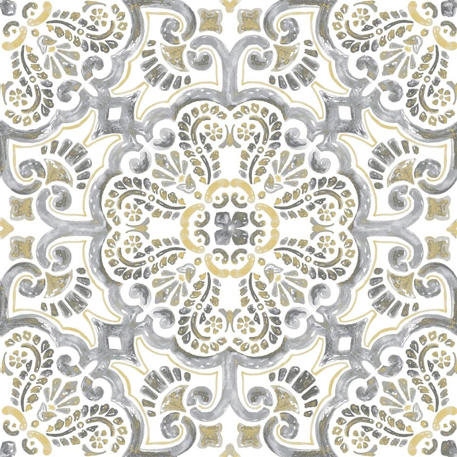 FLOORPOPS WallPops FP2947 Antico Peel & Stick Floor Tiles, Multi-Colour.
