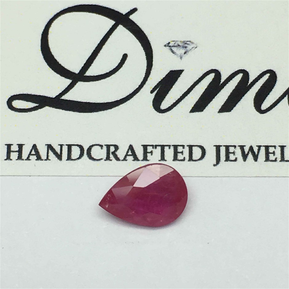One Stone Burmese Ruby Pear 1.37ct With AIG Certificate