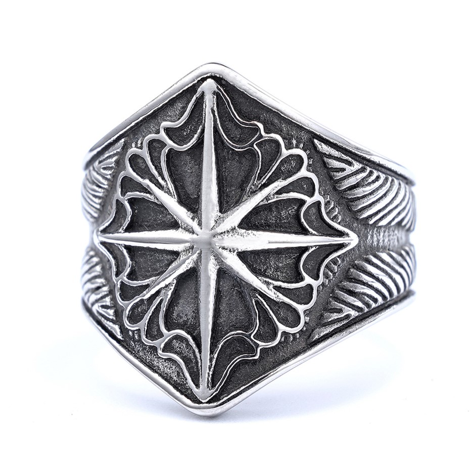 8 Point Star Stainless Steel Ring Ring Size 10