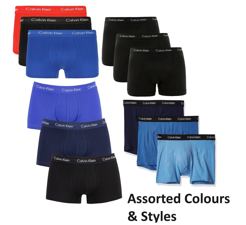 5 x CALVIN KLEIN Men's Trunk Underwears, Size L, Multi. NB: image for possi