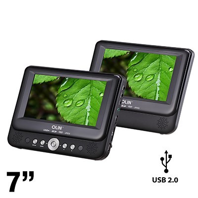 Olin PD-7755 7 Dual Screen Portable DVD 