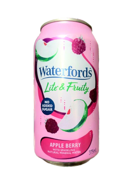 81 x Assorted Sparkling Water Cans, Incl: 57 x WATERFORDS Apple Berry ...