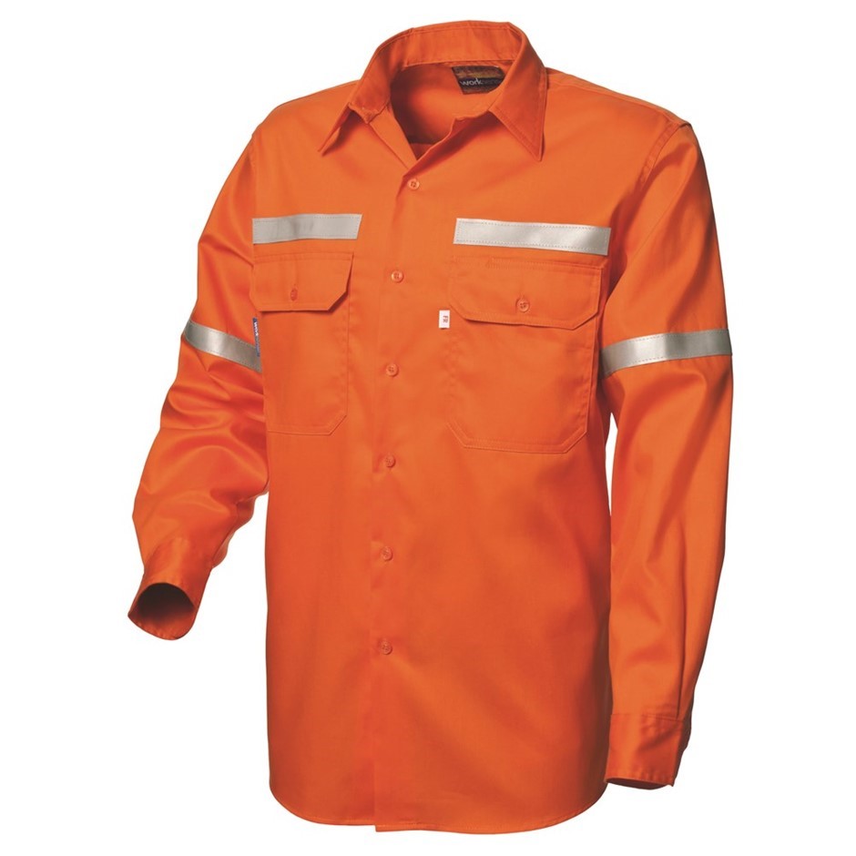 5 x WORKSENSE Ladies Fire Retardant Twill L/S Shirt, Size 12, with Reflecti