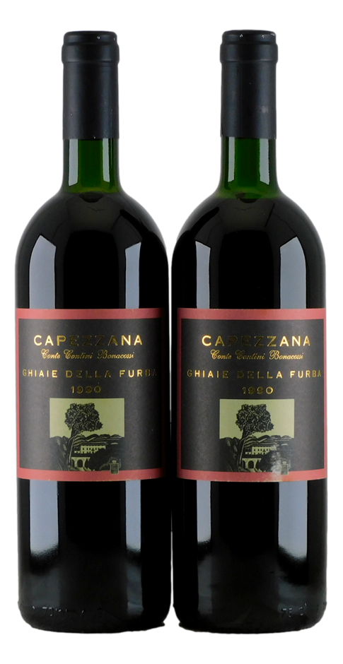 Capezzana Ghiaie Della Furba Carmignano 1990 (2x 750mL). Italy. 5* Prov.