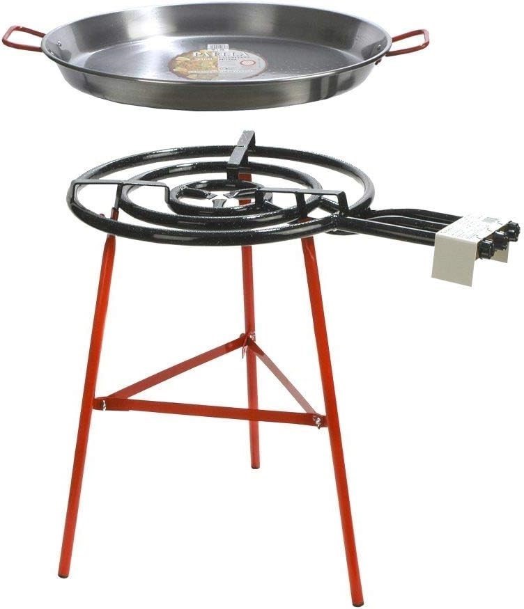 GARCIMA 'Ibiza' 700Mm Pan/Gas/Burner Paella Set Stand, Black, 63992.