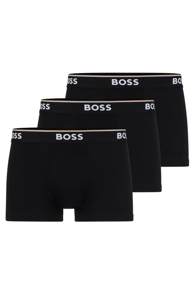 3-Pack HUGO BOSS Men's Trunks, Size M, 95% Cotton, Black (001), 50475274.