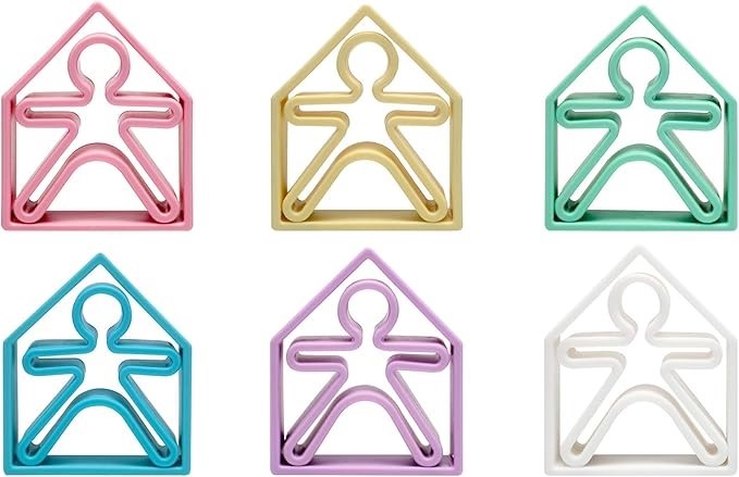 2 x DENA Game Teether Set of 12, 100% Silicone, Promotes Fine Motor Skills