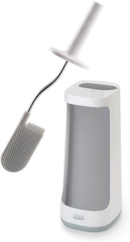 JOSEPH JOSEPH Smart Toilet Brush with Storage Bay, Color: Grey/White, 13 x