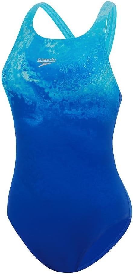 SPEEDO Women's Placement Print Medalist Swim One-Piece, Size AU14 (GB38), T