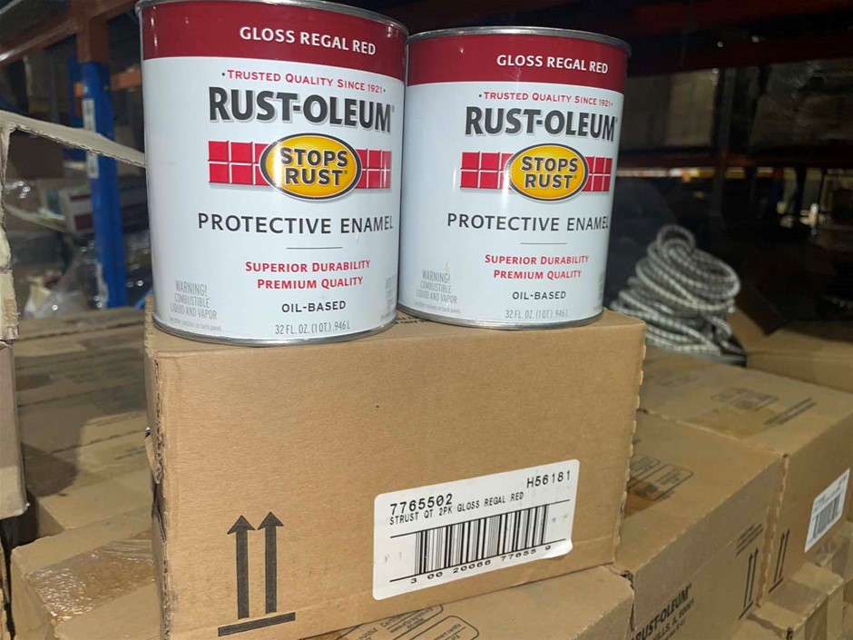 4 x 946ml Cans Stops Rust Gloss Enamel Paint Auction (0066-3032580 ...