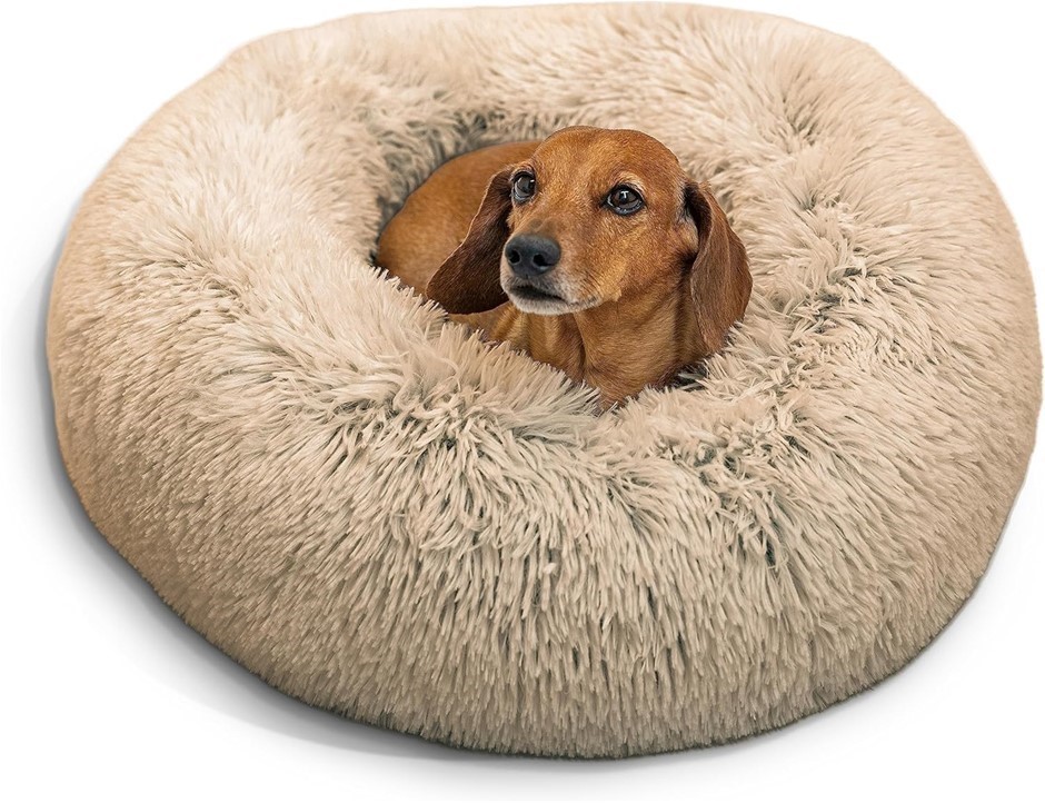 BEST FRIENDS BY SHERI The Original Calming Donut Cat and Dog Bed in Shag Fu