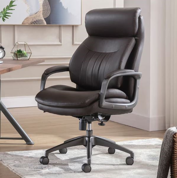 TRUE WELLNESS Executive Office Chair, Brown.