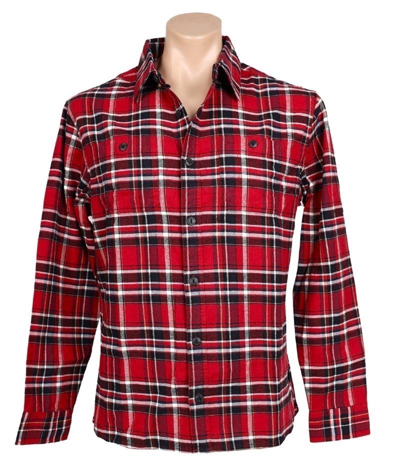JACHS Men's Flannel Shirt, Size XL, 100% Cotton, Red. Buyers Note - Discou
