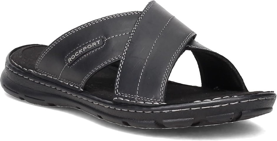 ROCKPORT Men's Darwyn Xband Slide, US7M / UK6.5 / EUR40 / Black.  Buyers No
