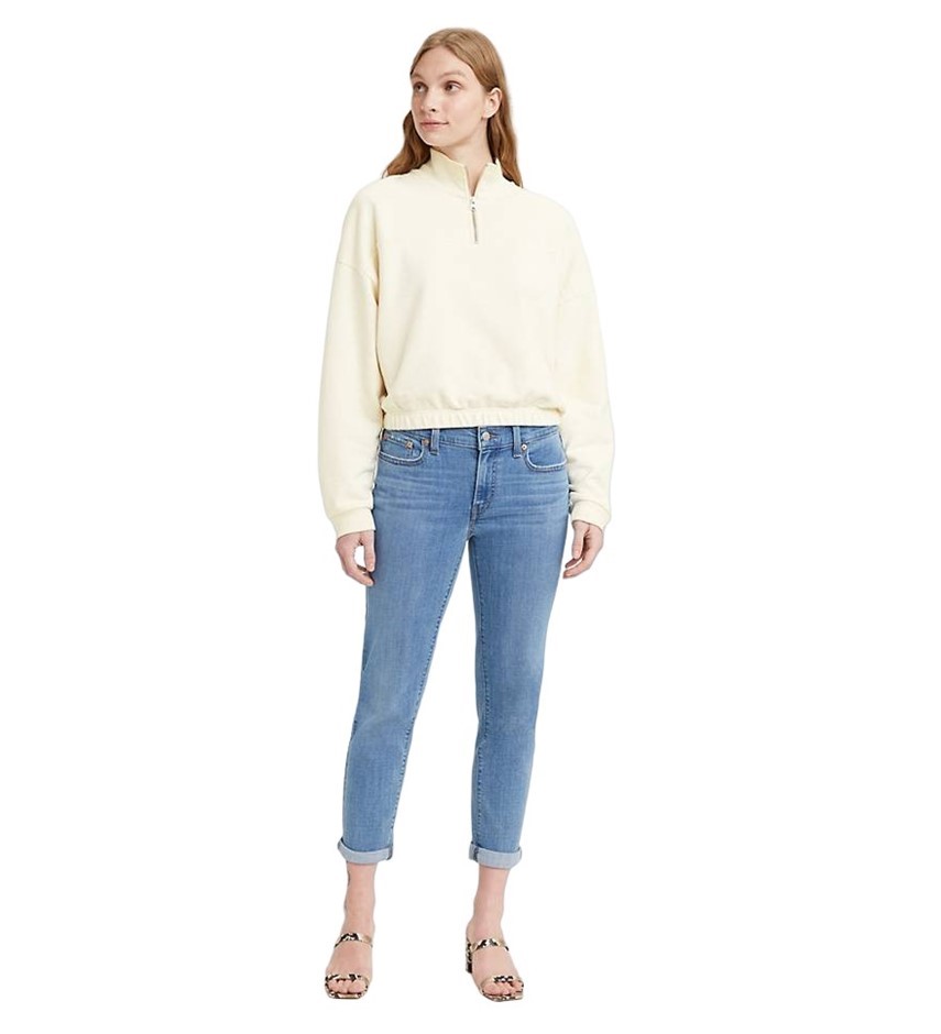 LEVI'S Women's Mid-Rise Boyfriend Jeans, Size 29x27, 60% Cotton, Lapis - Me