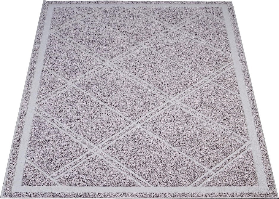 AMAZON BASICS Less-Mess Cat Litter Box Mat, 60 x 88 cm, Grey.
