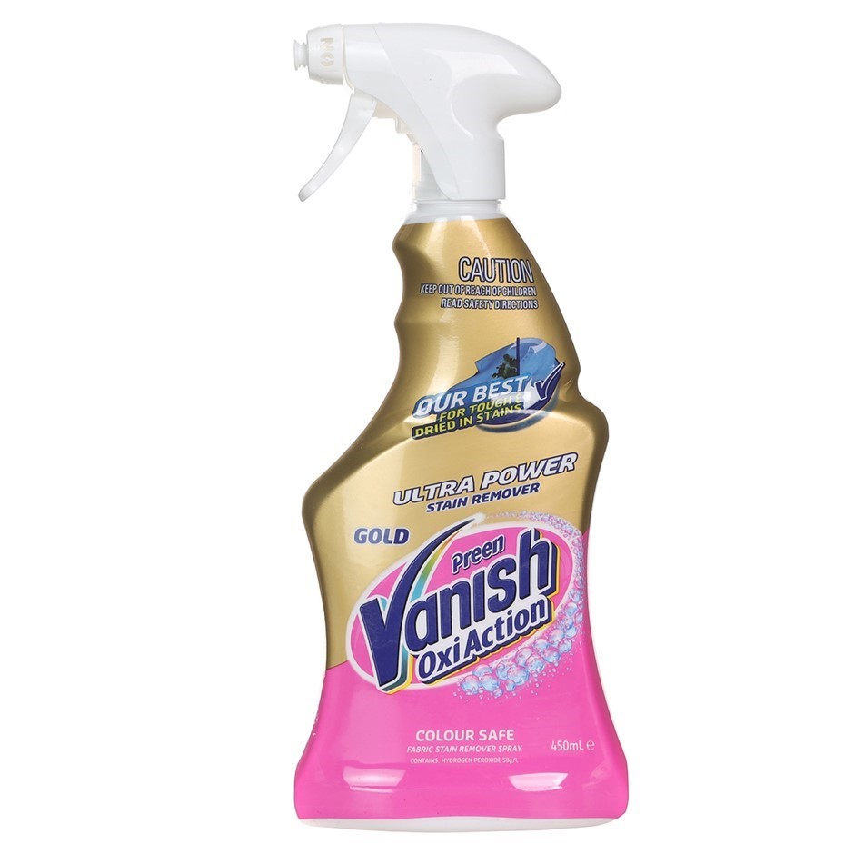 3 x VANISH Oxi Action Stain Remover Spray, 450ml.