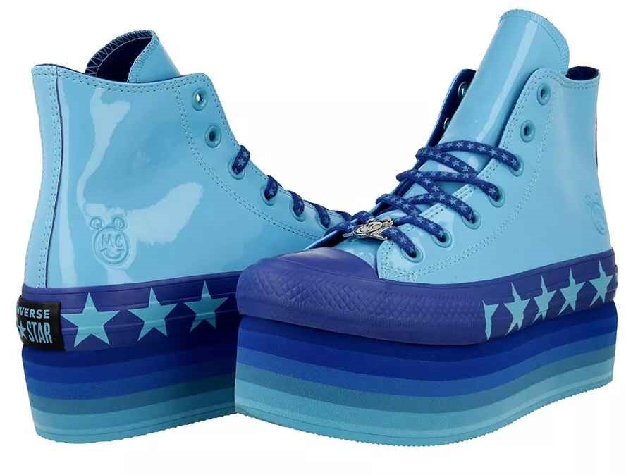 CONVERSE Womens Miley Cyrus x Chuck Taylor AS Lift Hi Shoes, Gnarly Blue, S