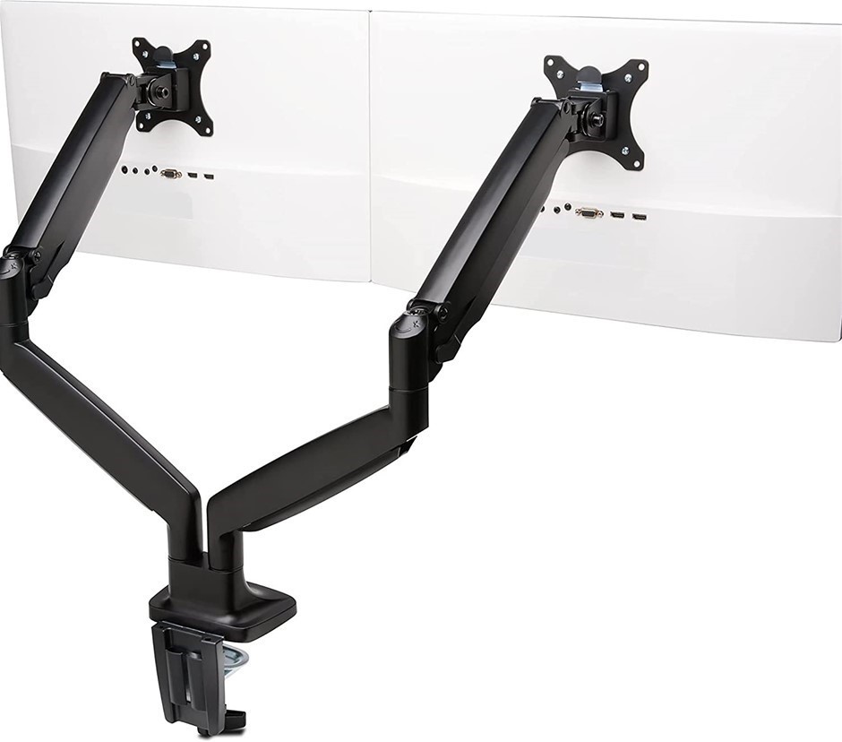 KENSINGTON SmartFit One-Touch Height Adjustable Dual Monitor Arm, Black.
