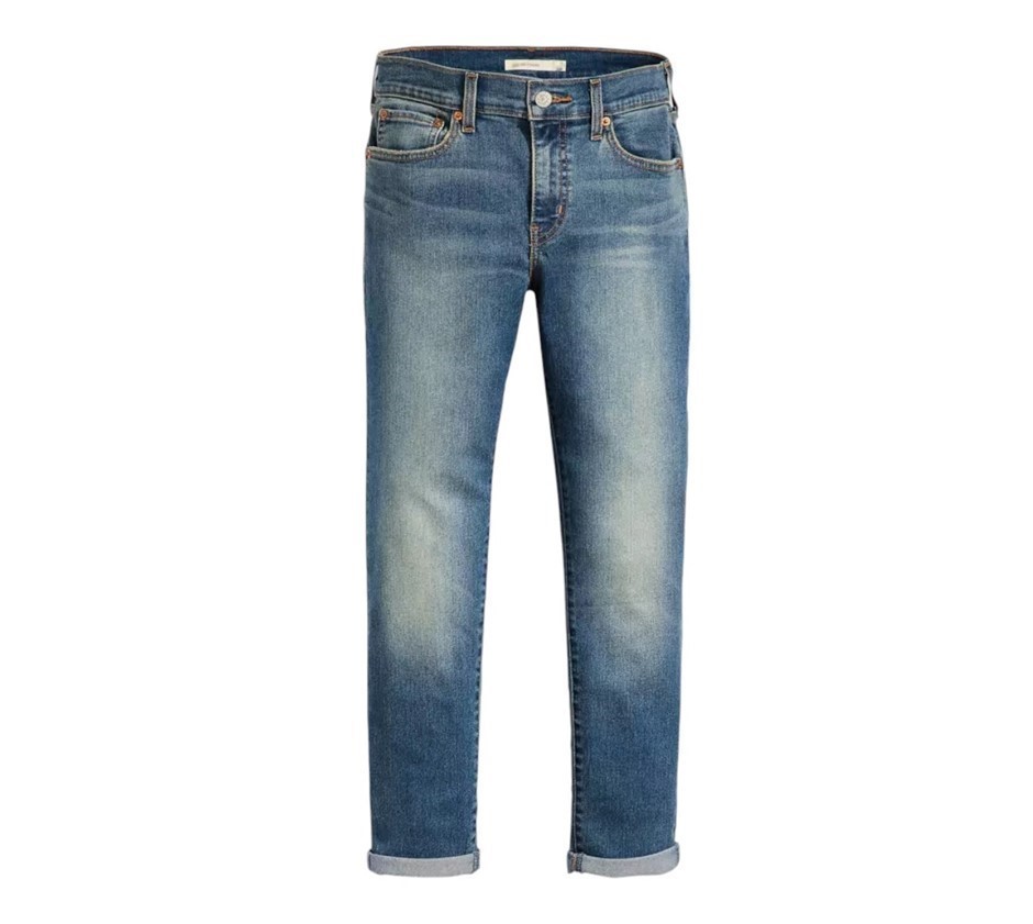 LEVI'S Women's Mid-Rise Boyfriend Jeans, Size 28x27, Medium Indigo, 1988703