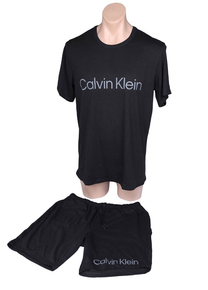2pc CALVIN KLEIN Men's PJ Set, Size L, 60% Cotton, Black (UB1), NP2801S.