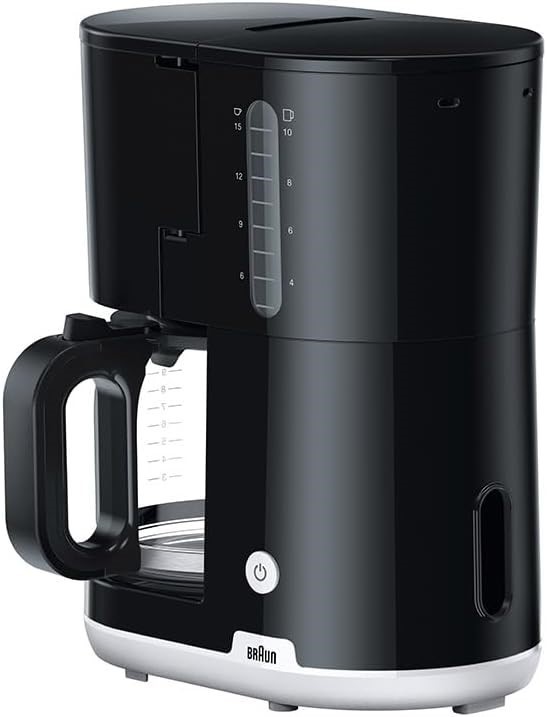 BRAUN Breakfast1 Filter Coffee Machine KF1100BK, with Aroma Carafe, OptiBre