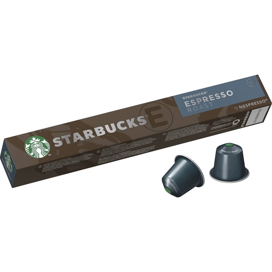 12 x Pack of 10pc STARBUCKS By NESPRESSO Espresso Roasted Ground Coffee Cap
