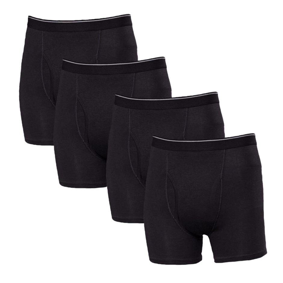 9 x SIGNATURE Men's Boxer Underwears, Size S, 96% Supima Cotton, Black. Bu