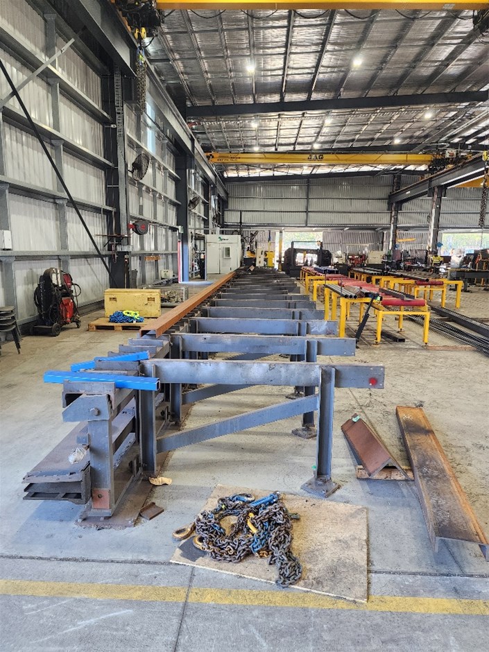 FICEP SINGLE SPINDLE DRILL LINE & 3PH CHAIN HOIST 6M DROP