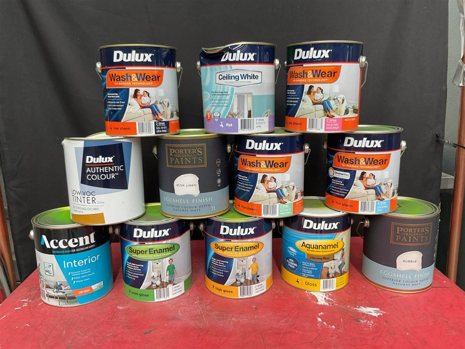 56 x Assorted 2 Litre Tins of Paint Auction (0029-3033239) | Grays ...