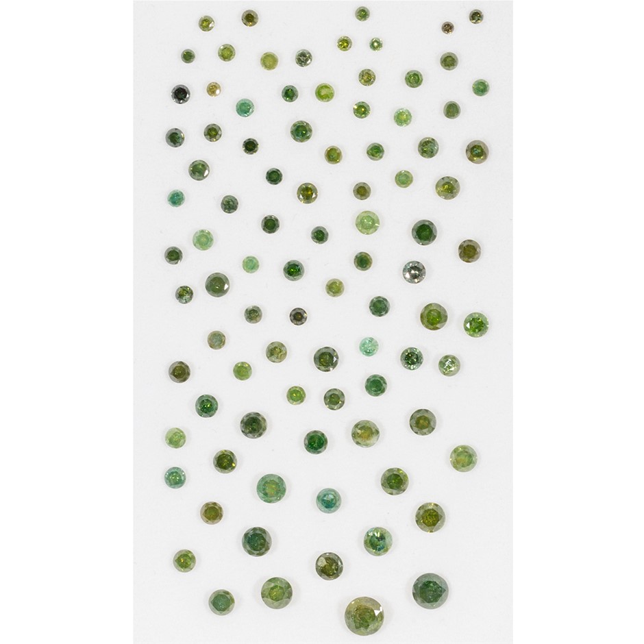 5.03ct TSW Natural Green Diamond Collection - Round Brilliant Cut