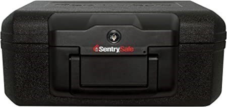 SENTRY SAFE 5L Small Keyed Fire Chest, Black, 11", SE1200 .