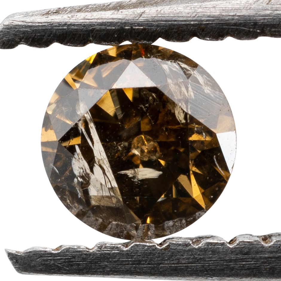 0.15ct Genuine Natural Champagne Diamond - Round Brilliant Cut