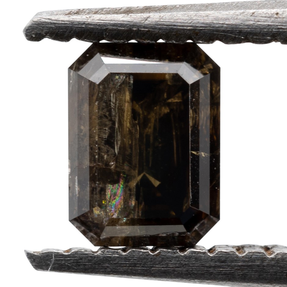 0.33ct Genuine Natural Champagne Diamond - Emerald Cut
