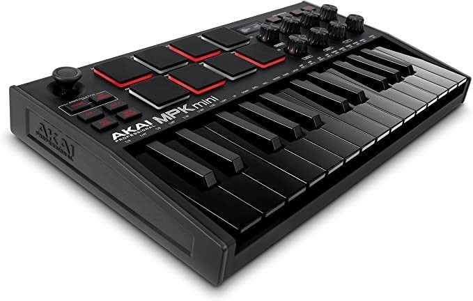 AKAI PROFESSIONAL MPK Mini 3 USB Midi Keyboard Controller, Black, MPKMINI3B